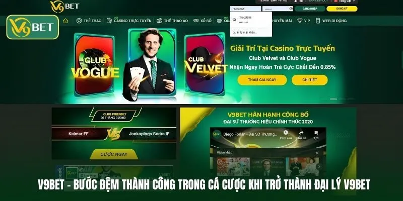 Bước đệm thành công trong cá cược khi trở thành đại lý V9BET